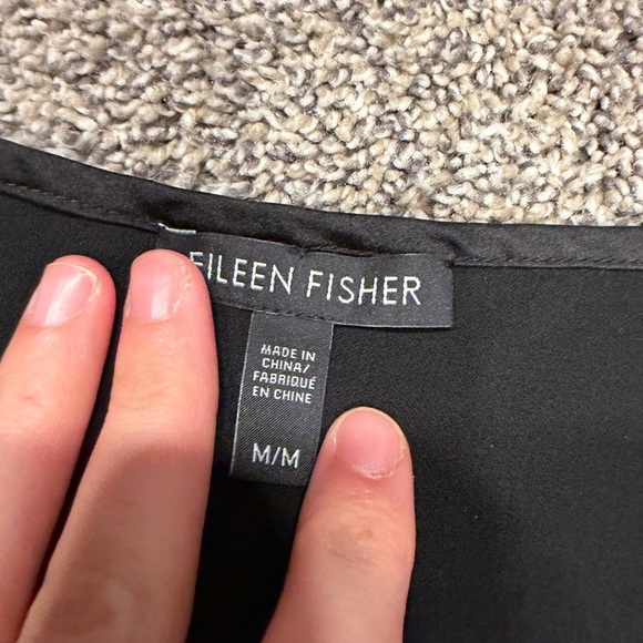 Eileen Fisher Black silk Tank Top medium EUC - Picture 3 of 5